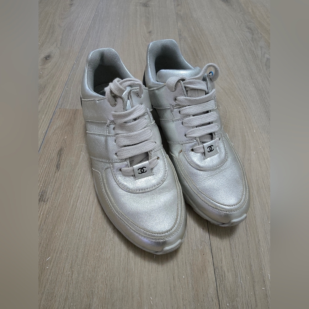 Authentic CHANEL Interlocking CC Logo Sneakers